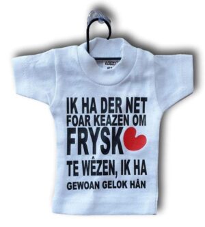 Fries autoshirtje Frysk wêze wit