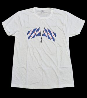 Fries T Shirt wit met gekruiste vlaggen wit