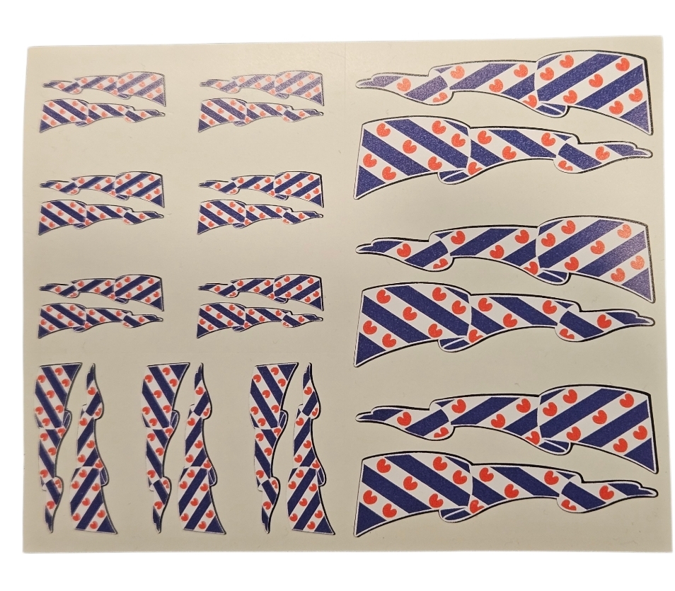 Stickervel Friese wimpeltjes divers