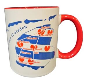 Koffiemok I love Friese elfsteden print rood