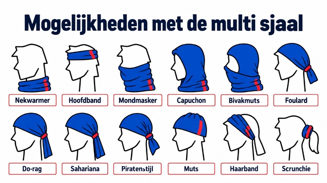 Friese sjaal reedride dames en heren (multisjaal / buff ) - Afbeelding 3